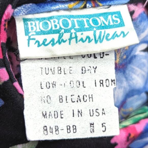 Vintage Biobottoms Dress Girls Size 5 Black Floral Long Sleeve - Picture 4 of 4